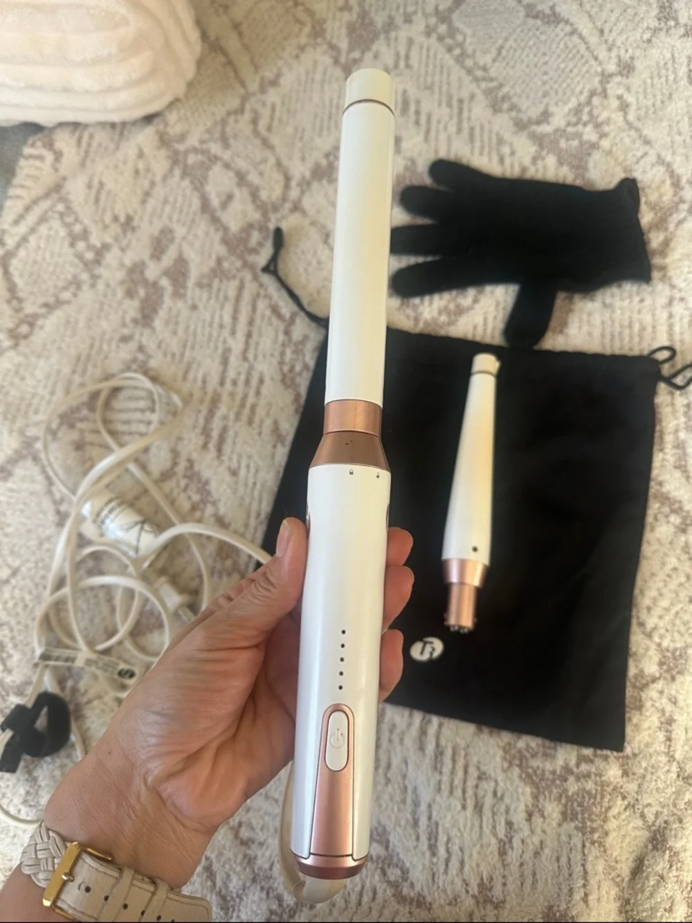 T3 EUC 3-Piece White and Rose Gold Interchangeable Curling Set